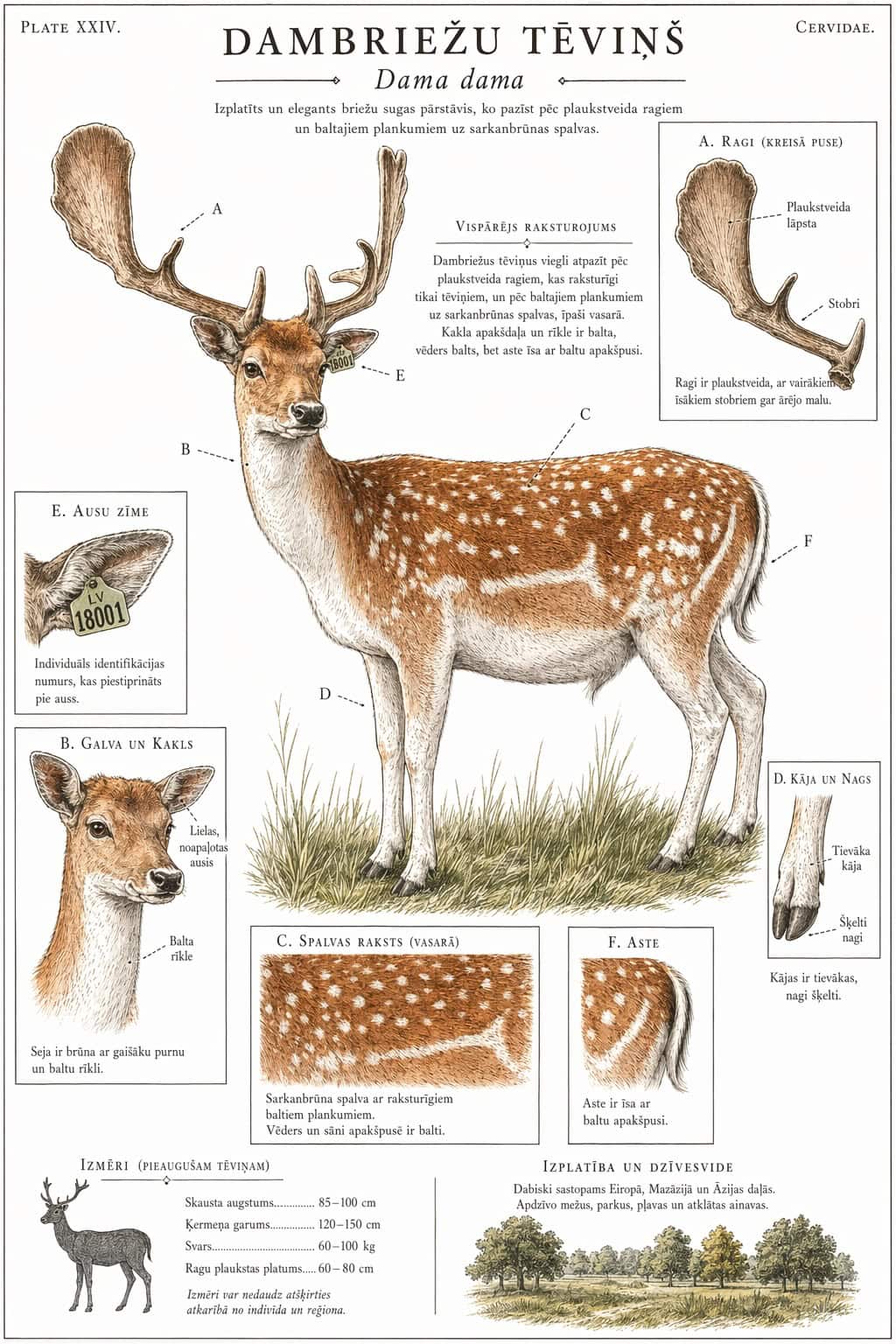 Dambriežu tēviņš – anatomija