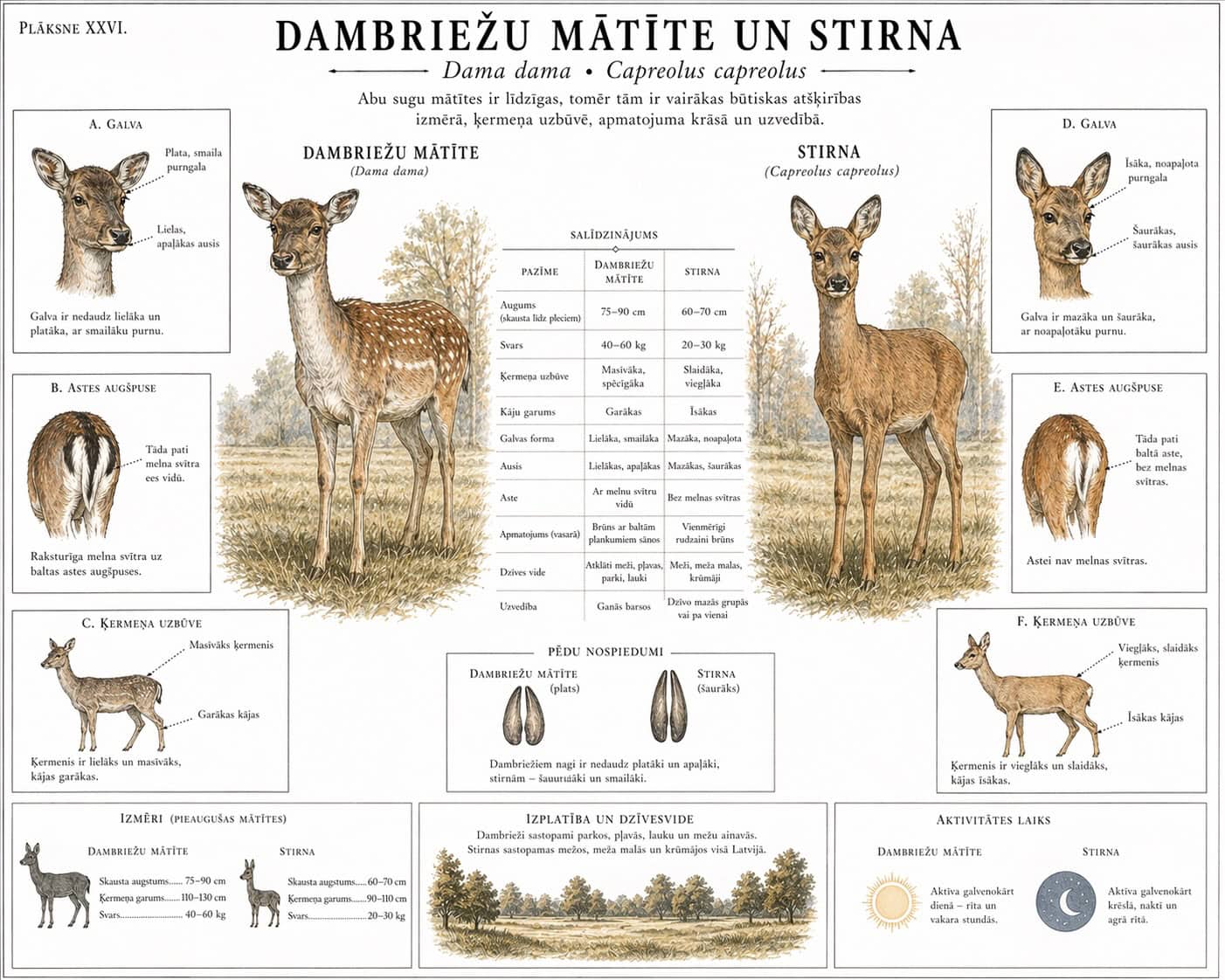 Dambriežu mātīte un stirna